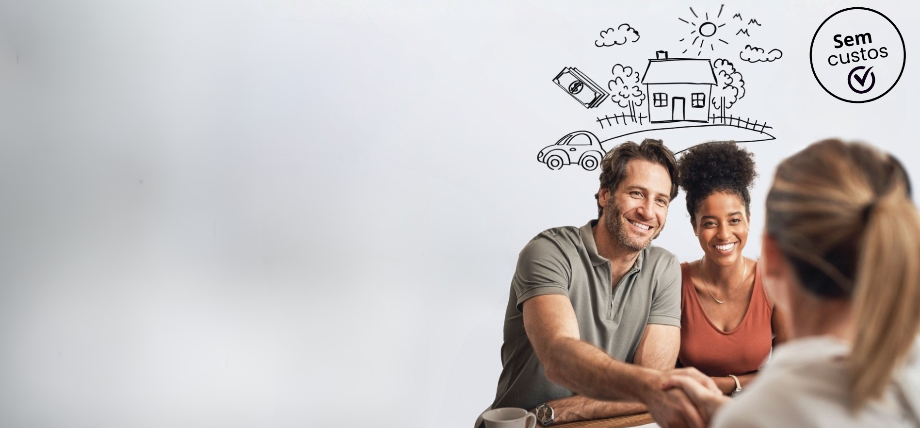 Casal satisfeito a reunir créditos através de consolidação de crédito com intermediação da Maxfinance Presidente, serviço sem custos